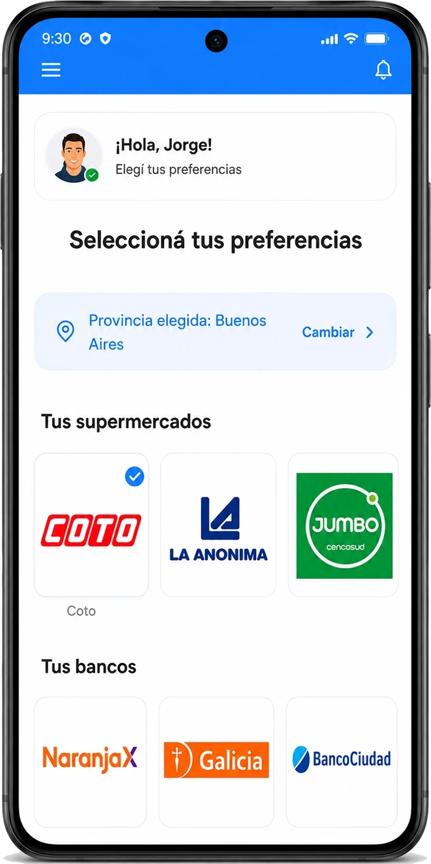 Seleccioná tus preferencias