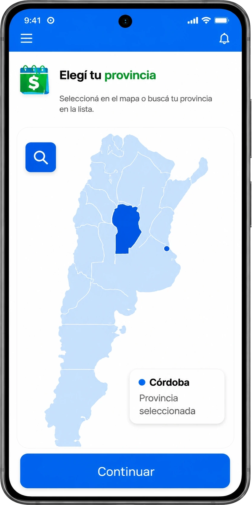 Elegí tu provincia en Agenda Ahorro